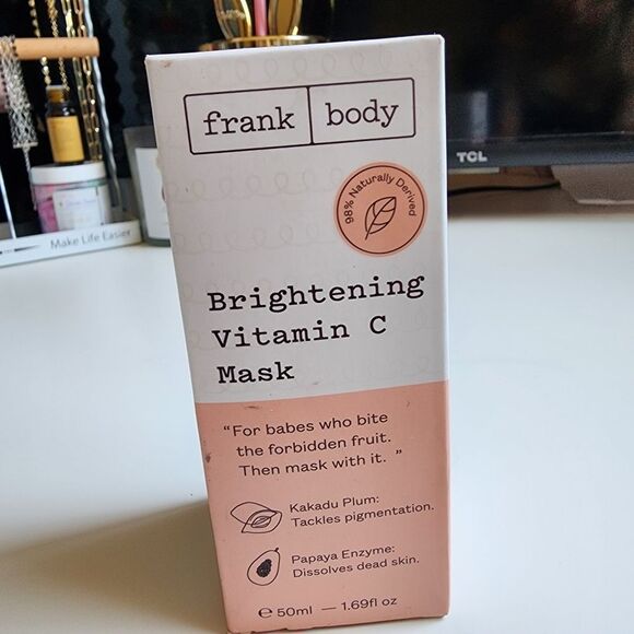 FRANK BODY BRIGHTENING VITAMIN C MASK 50ML SKINCARE BRIGHTENING EXFOLIATING NEW - Picture 2 of 5